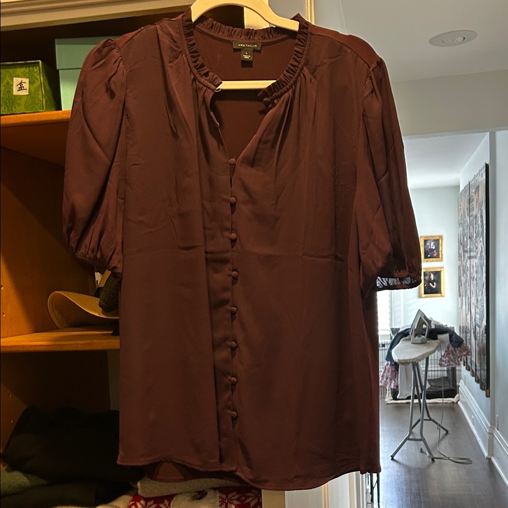Elegant Burgundy Button-Up Blouse
